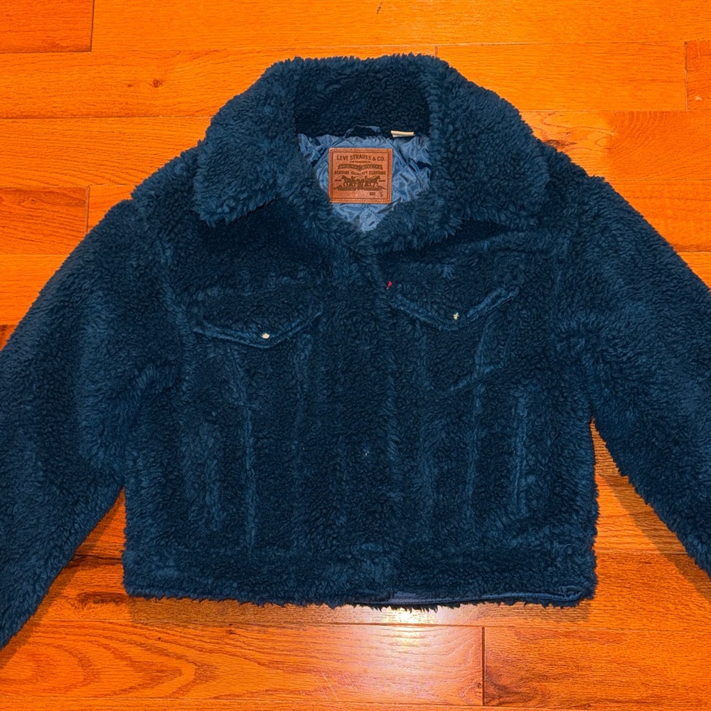 Levi's Baby Bubble Blue Sherpa Trucker Jacket Small